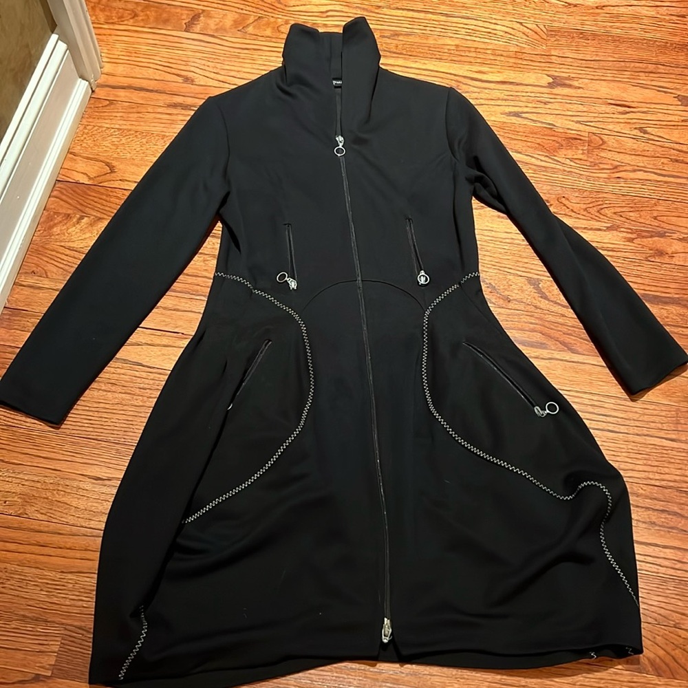 Black with details coat/dress knee length